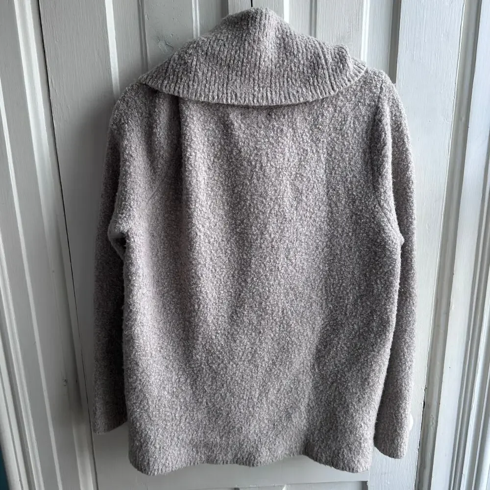 Lands’ End Bouclé Cowl Neck Sweater – Size L – Soft Oatmeal